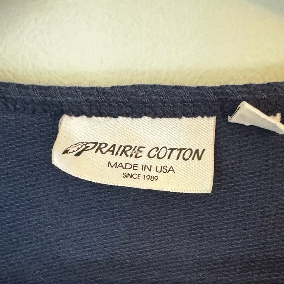 Prairie Cotton Navy Blue Cascade Open Long Sleeve Cardigan Sweater Sz Small - Picture 4 of 6